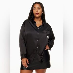 Wilfred Black Satin Button Down Shirt